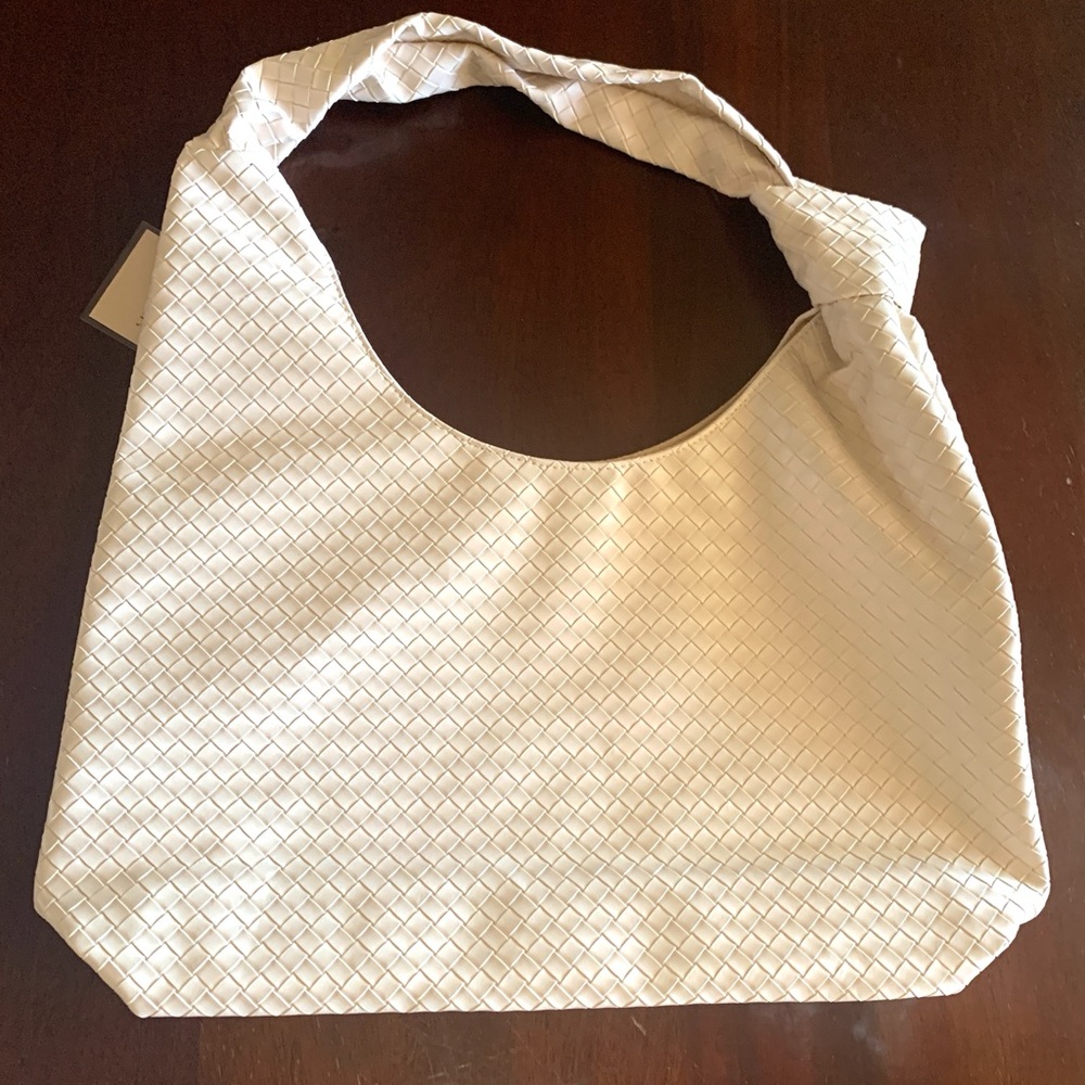 Ulta Beauty Cream Hobo Bag with Textured Design